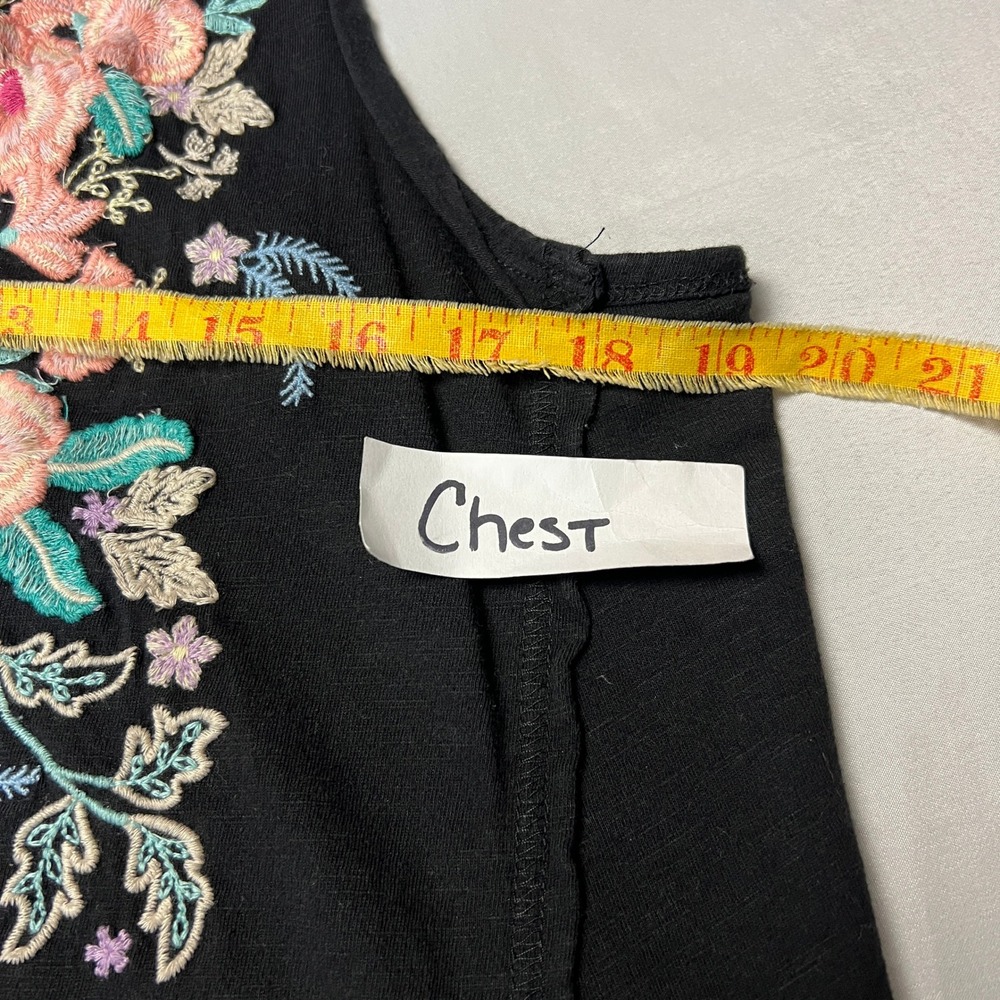 NWT Sundance Flowers in Bloom Black Embroidered‎ Racerback Twist Tank Top Sm - Picture 7 of 11